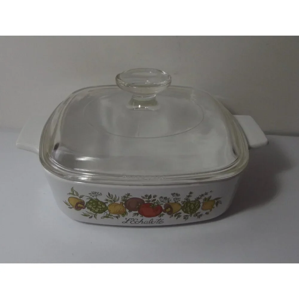 Corning Ware 1 Quart Spice Of Life L’Echalote A-1-B Casserole Dish Pyrex Lid A7C
